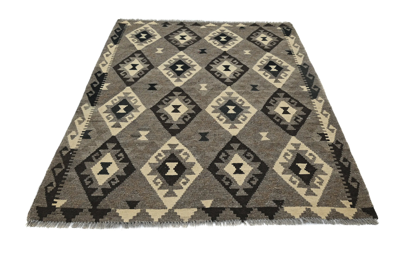 Kilim Afghan Rug – Mist Mosaic