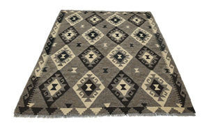 Hand-woven Afghan Kilim Rug, 150 x 195 cm
