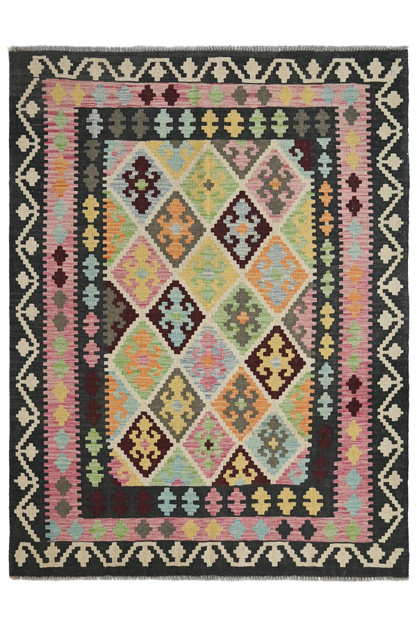 Hand-woven Afghan Kilim Rug, 152 x 203 cm