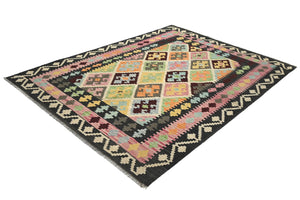 Hand-woven Afghan Kilim Rug, 152 x 203 cm