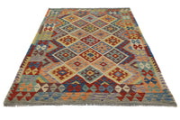 Hand-woven Afghan Kilim Rug, 158 x 207 cm