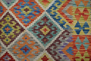 Hand-woven Afghan Kilim Rug, 158 x 207 cm