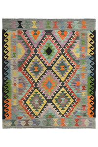 Hand-woven Afghan Kilim Rug, 166 x 195 cm
