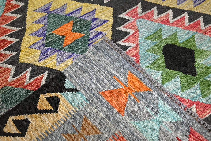Hand-woven Afghan Kilim Rug, 166 x 195 cm