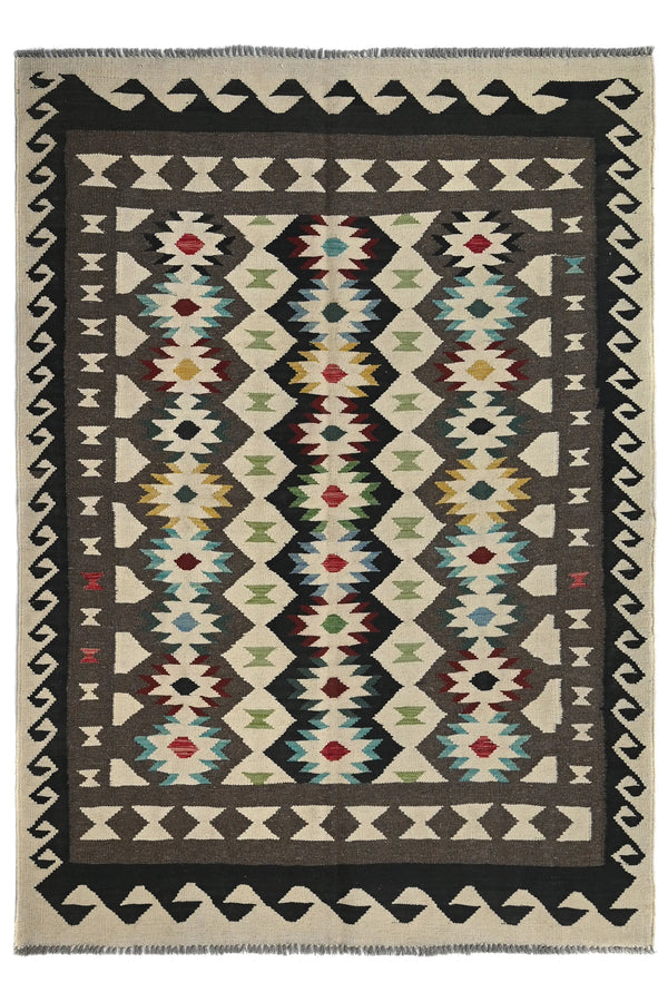 Hand-woven Afghan Kilim Rug, 152 x 215 cm