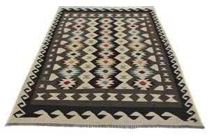 Hand-woven Afghan Kilim Rug, 152 x 215 cm