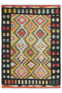 Hand-woven Afghan Kilim Rug, 147 x 209 cm