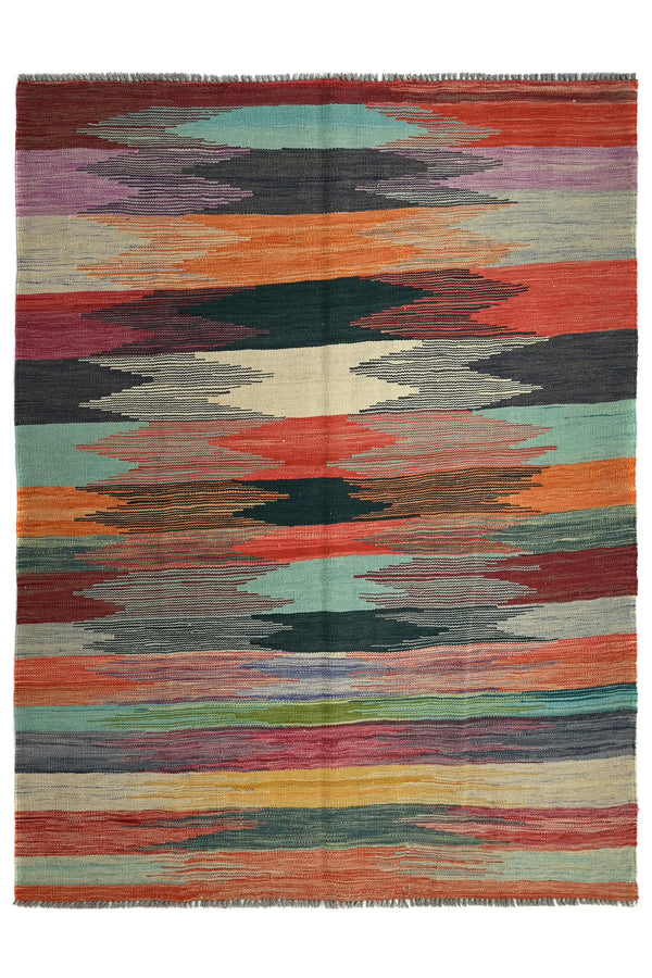 Hand-woven Afghan Kilim Rug, 152 x 203 cm (KLM-2345)