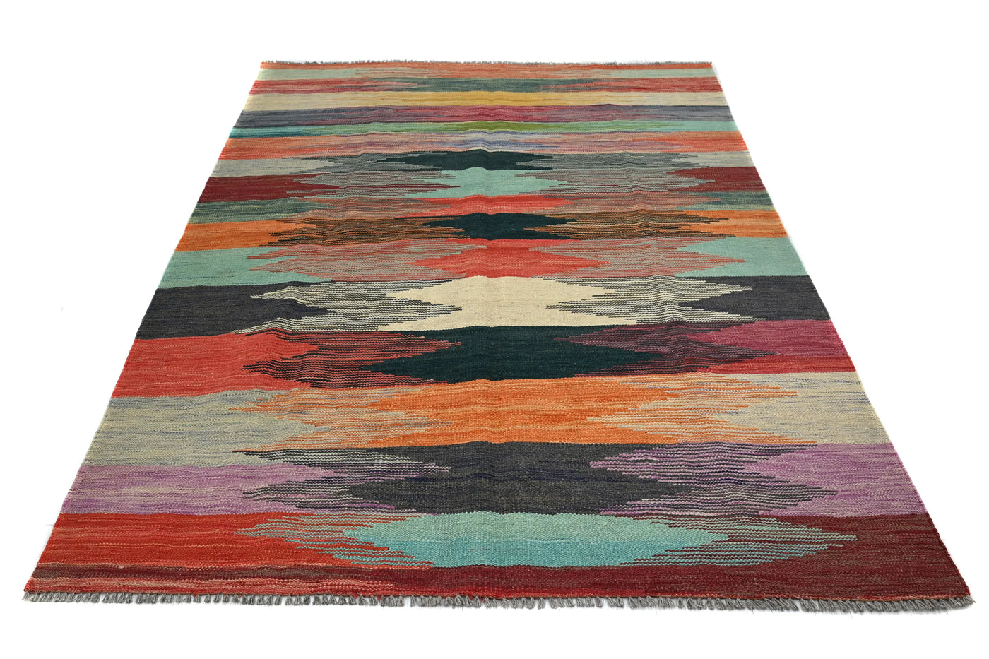 Kilim Afghan Rug – Copper Pathway