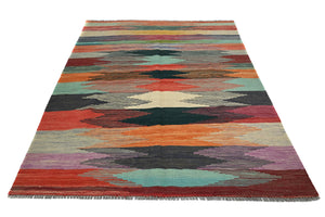 Hand-woven Afghan Kilim Rug, 152 x 203 cm