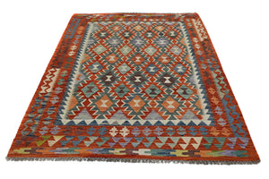 Hand-woven Afghan Kilim Rug, 162 x 198 cm
