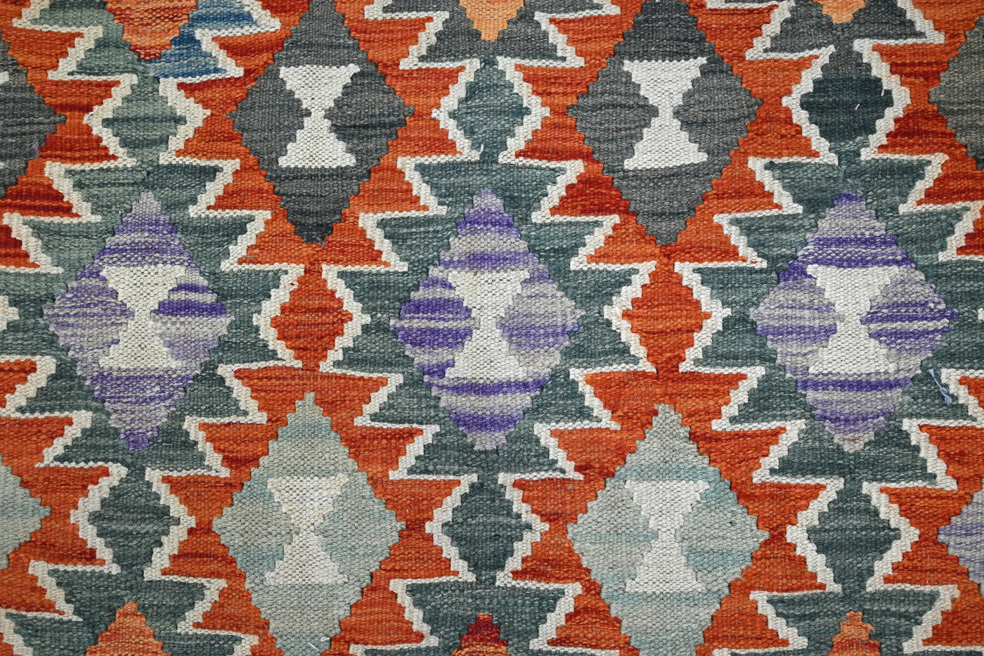 Kilim Afghan Rug – Oatmeal Triptych