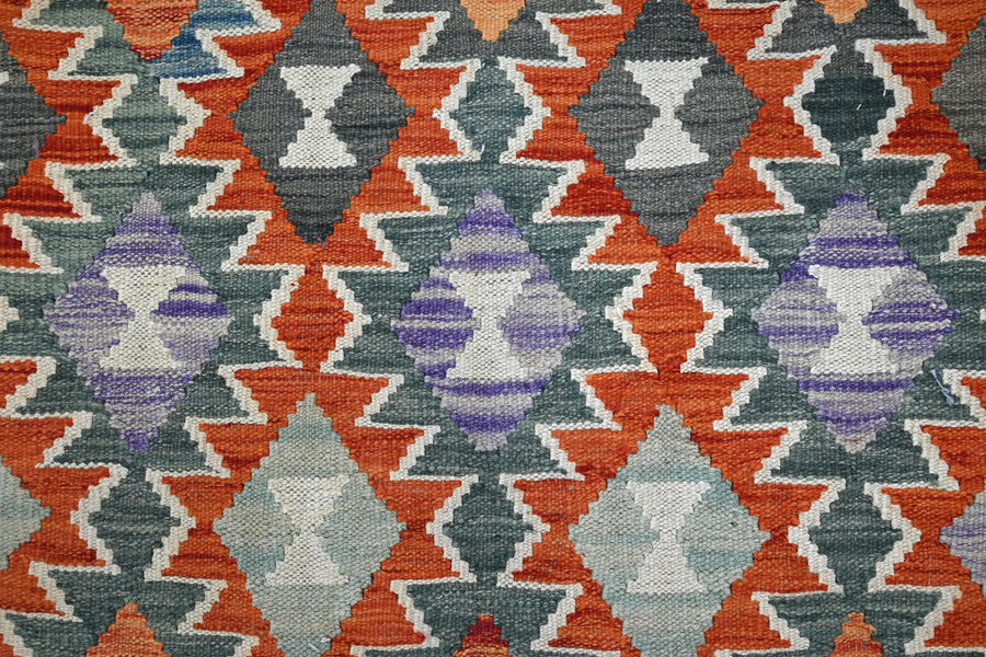 Hand-woven Afghan Kilim Rug, 162 x 198 cm