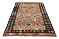 Hand-woven Afghan Kilim Rug, 142 x 188 cm