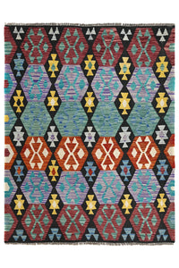Hand-woven Afghan Kilim Rug, 150 x 195 cm