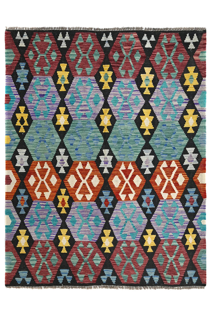 Kilim Afghan Rug – Cobalt Keystone