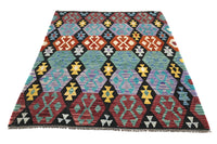 Hand-woven Afghan Kilim Rug, 150 x 195 cm