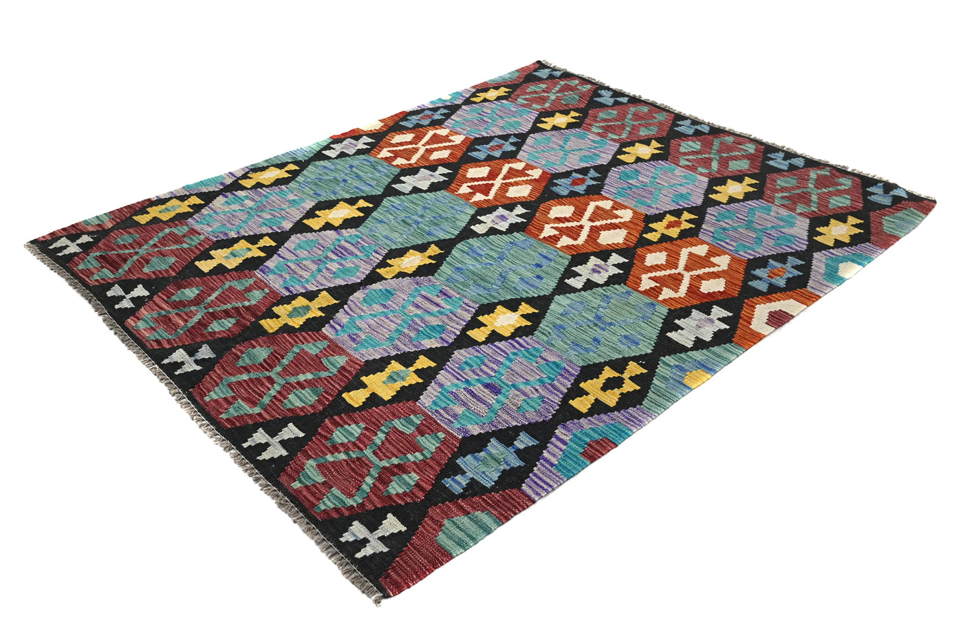 Kilim Afghan Rug – Cobalt Keystone