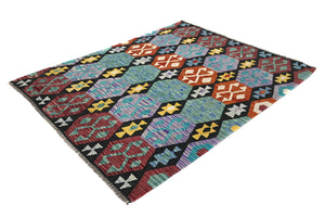Hand-woven Afghan Kilim Rug, 150 x 195 cm