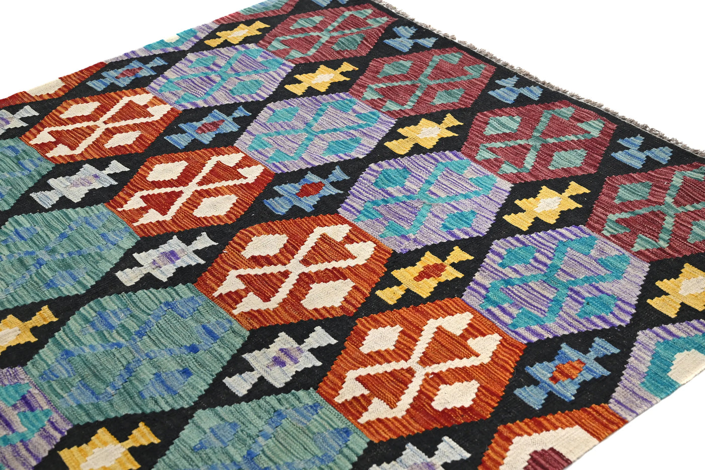 Kilim Afghan Rug – Cobalt Keystone