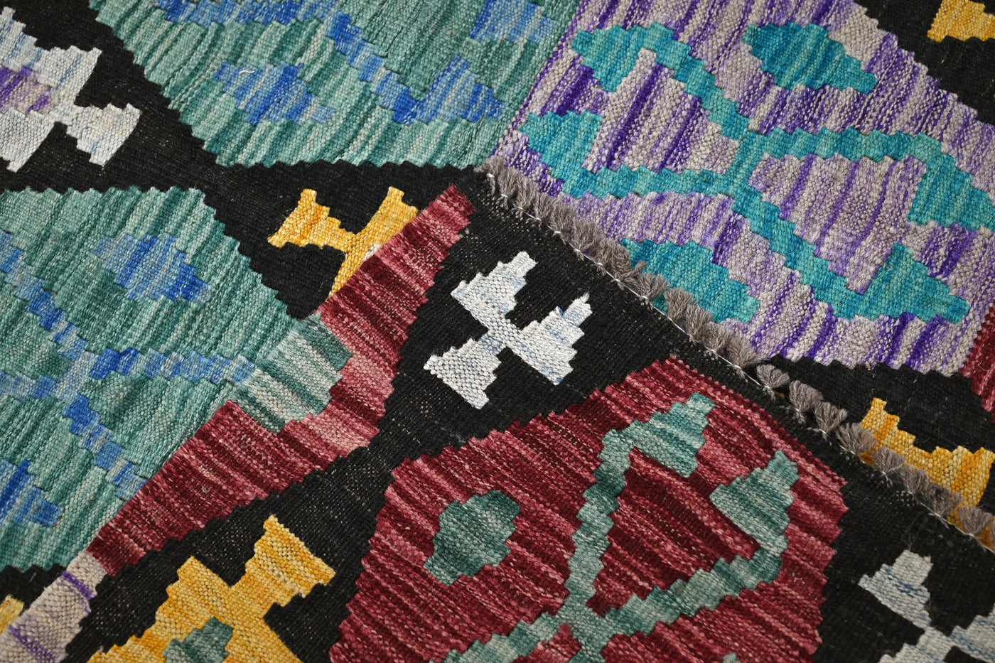 Kilim Afghan Rug – Cobalt Keystone