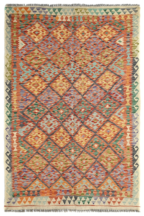 Hand-woven Afghan Kilim Rug, 152 x 231 cm