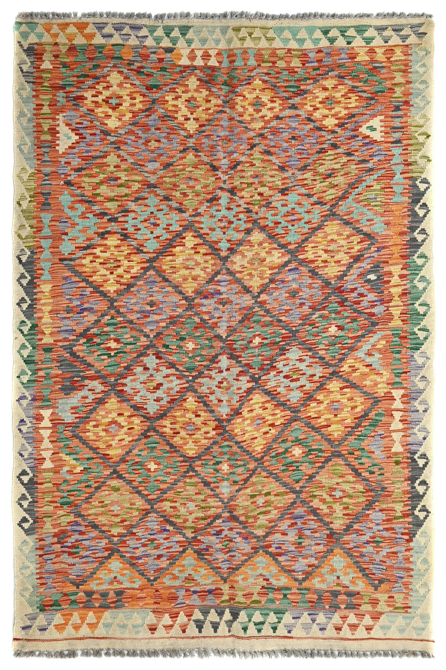 Hand-woven Afghan Kilim Rug, 152 x 231 cm