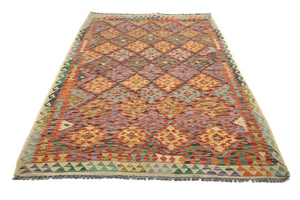 Hand-woven Afghan Kilim Rug, 152 x 231 cm
