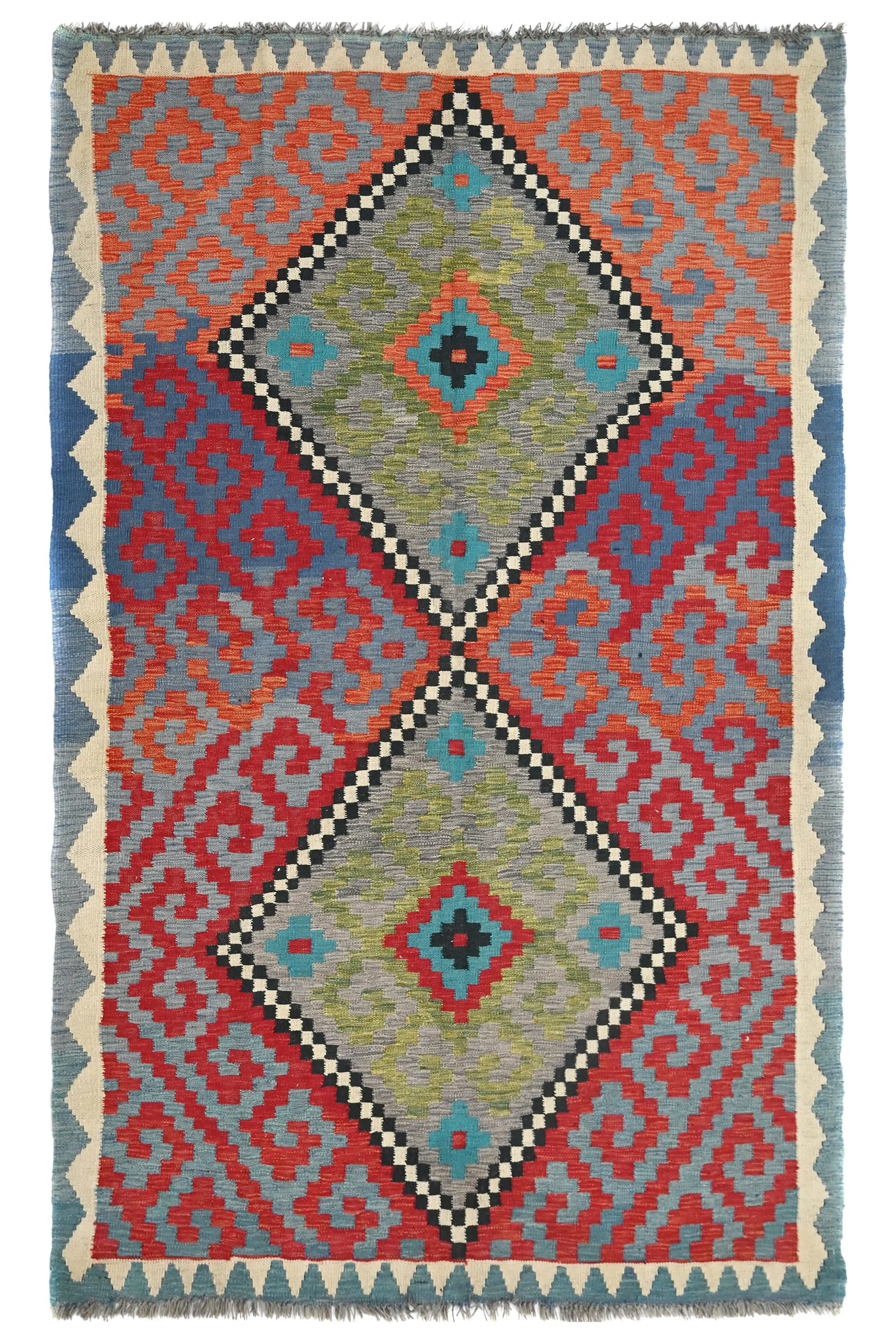Kilim Afghan Rug – Marine Medallion