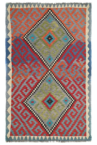 Hand-woven Afghan Kilim Rug, 164 x 267 cm