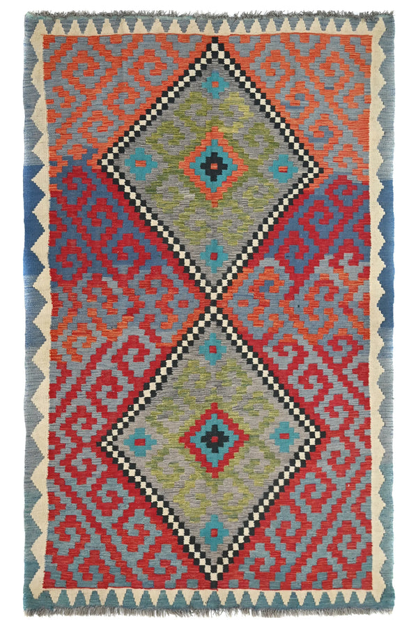 Hand-woven Afghan Kilim Rug, 164 x 267 cm