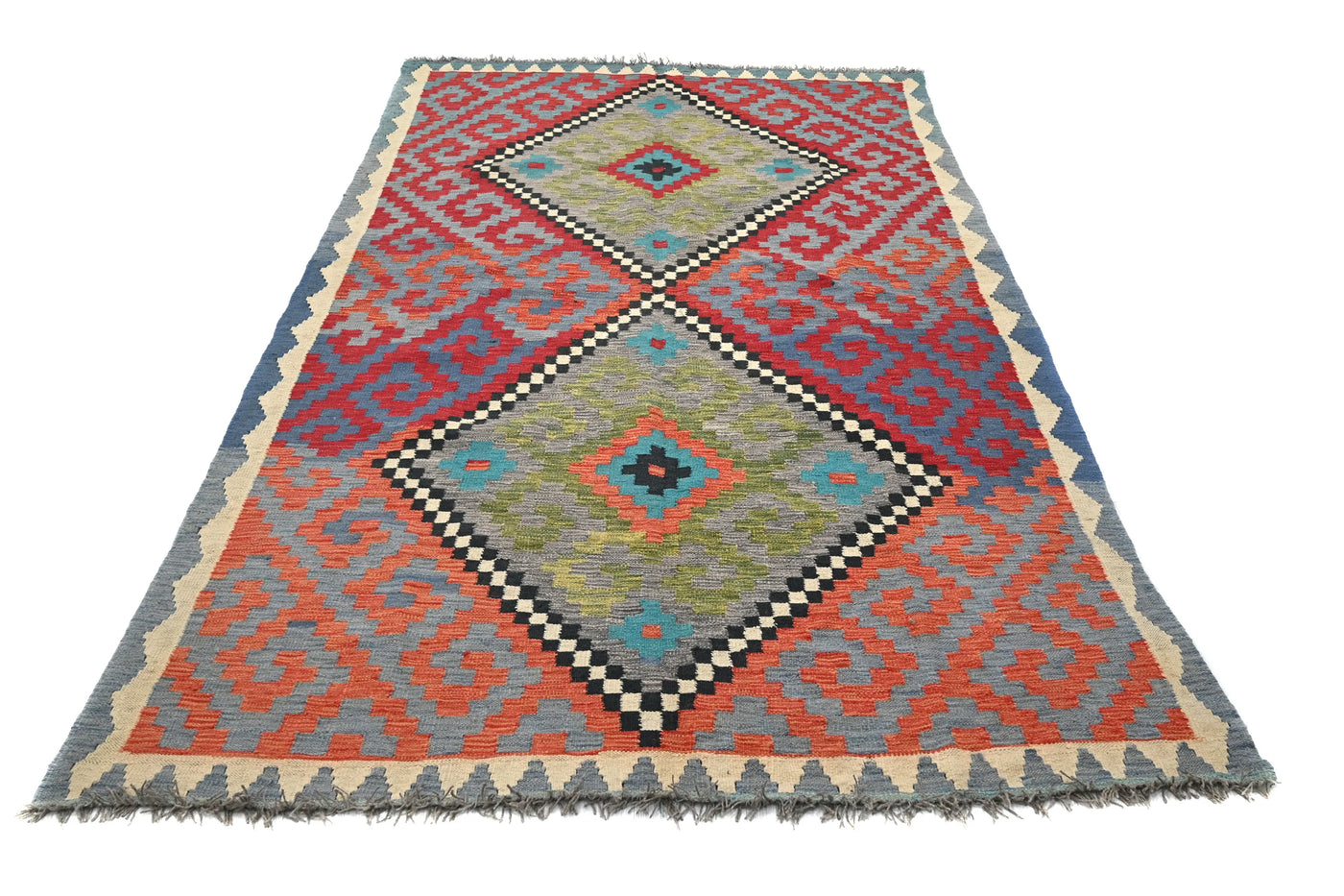 Kilim Afghan Rug – Marine Medallion