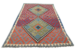 Hand-woven Afghan Kilim Rug, 164 x 267 cm