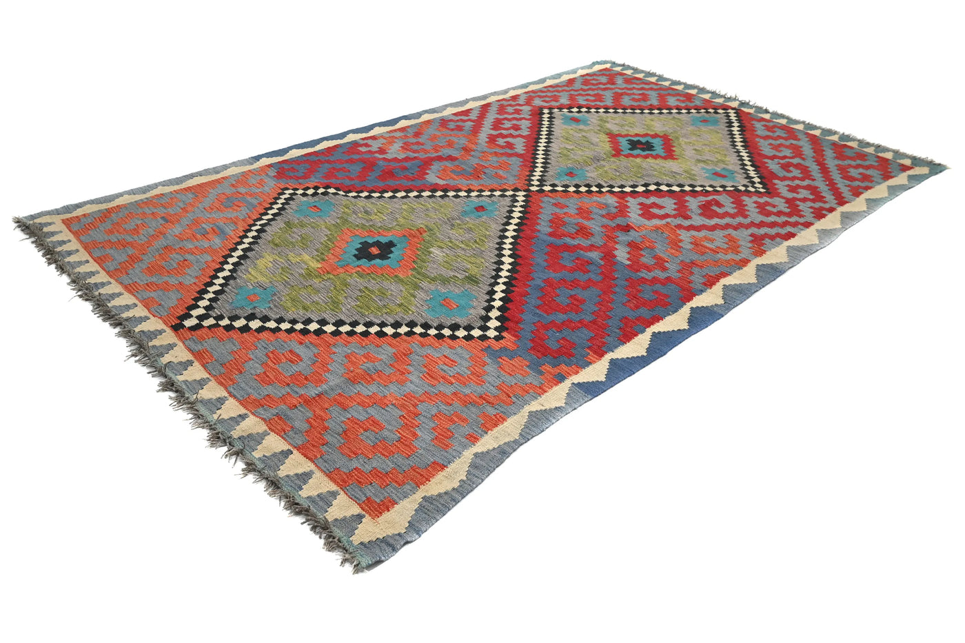 Kilim Afghan Rug – Marine Medallion