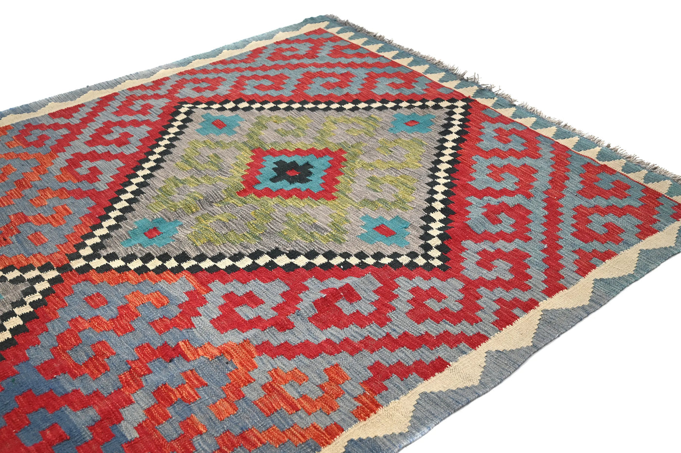 Kilim Afghan Rug – Marine Medallion