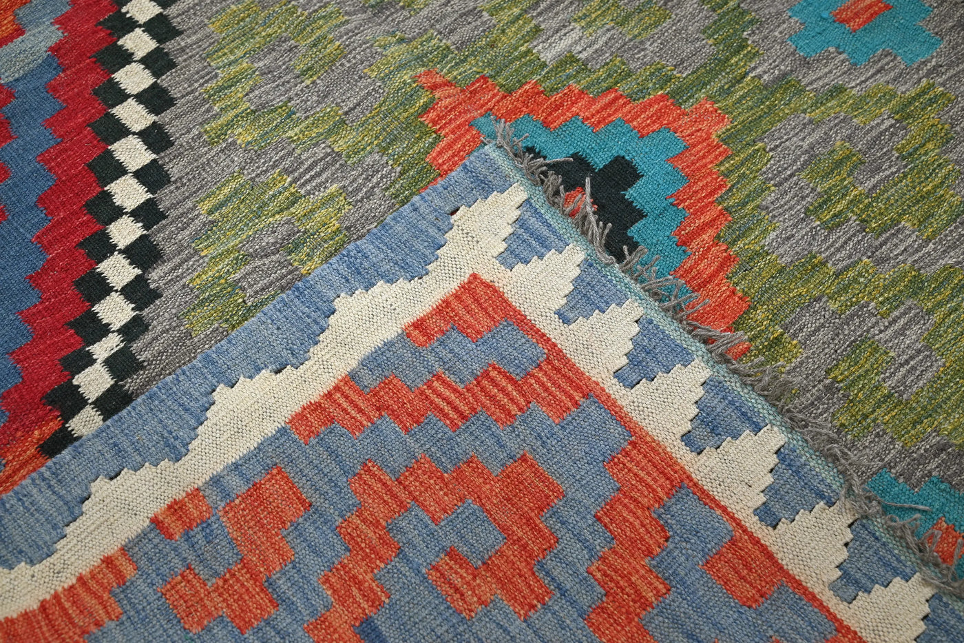 Kilim Afghan Rug – Marine Medallion