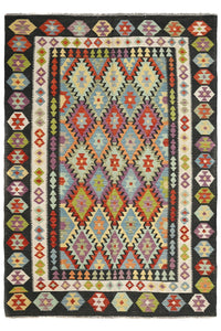 Hand-woven Afghan Kilim Rug, 200 x 287 cm