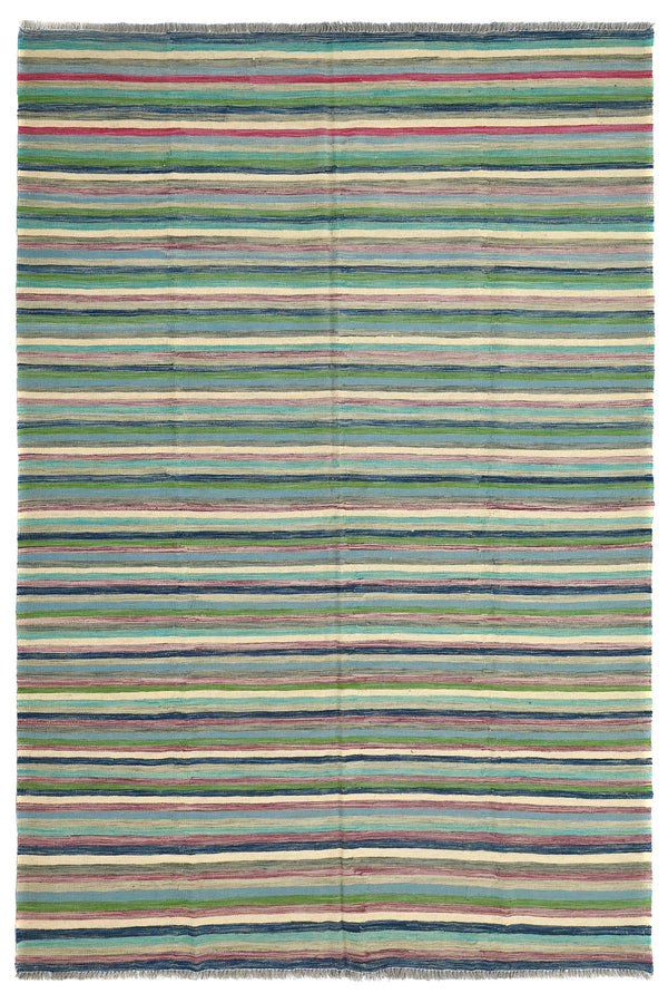 Hand-woven Afghan Kilim Rug, 192 x 287 cm