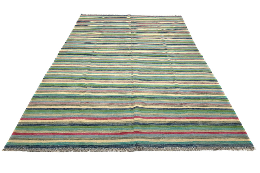 Hand-woven Afghan Kilim Rug, 192 x 287 cm