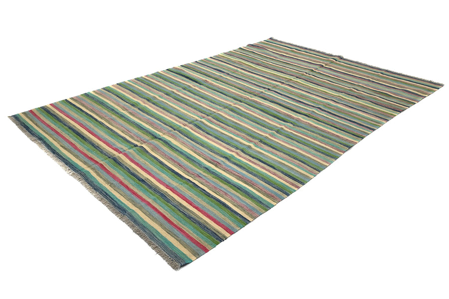 Hand-woven Afghan Kilim Rug, 192 x 287 cm