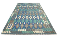 Hand-woven Afghan Kilim Rug, 201 x 295 cm