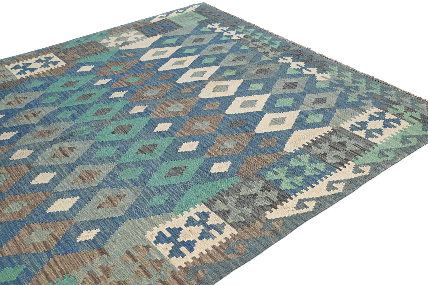Kilim Afghan Rug – Sapphire Compass
