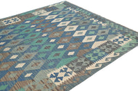 Hand-woven Afghan Kilim Rug, 201 x 295 cm