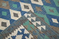 Hand-woven Afghan Kilim Rug, 201 x 295 cm