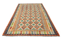 Kilim Afghan Rug – Terracotta Diamond