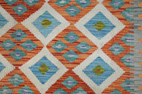 Kilim Afghan Rug – Terracotta Diamond