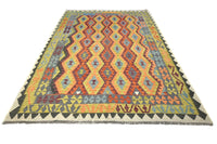 Hand-woven Afghan Kilim Rug, 207 x 308 cm
