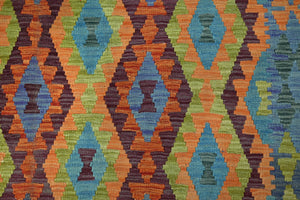 Hand-woven Afghan Kilim Rug, 207 x 308 cm
