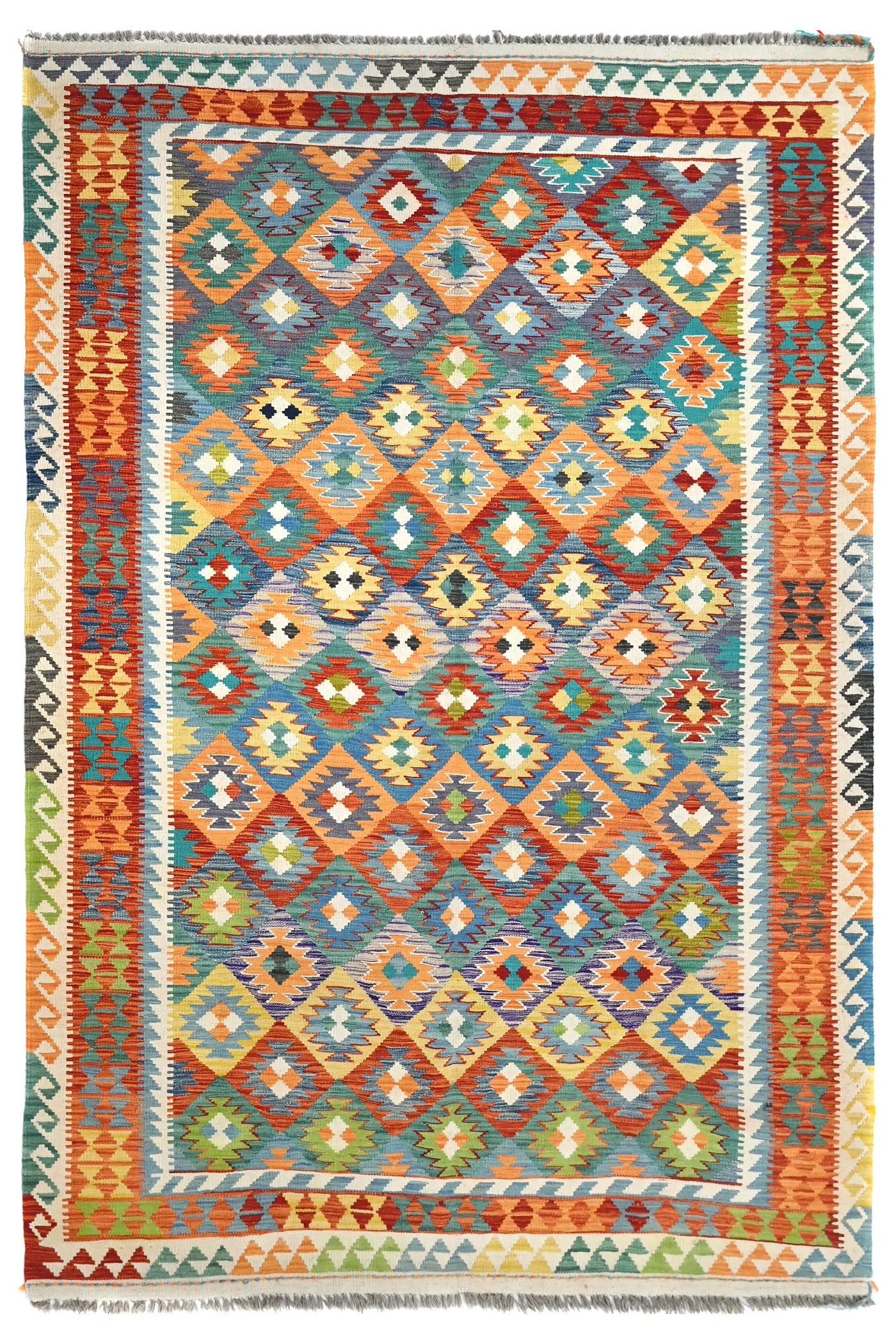 Kilim Afghan Rug – Lagoon Matrix