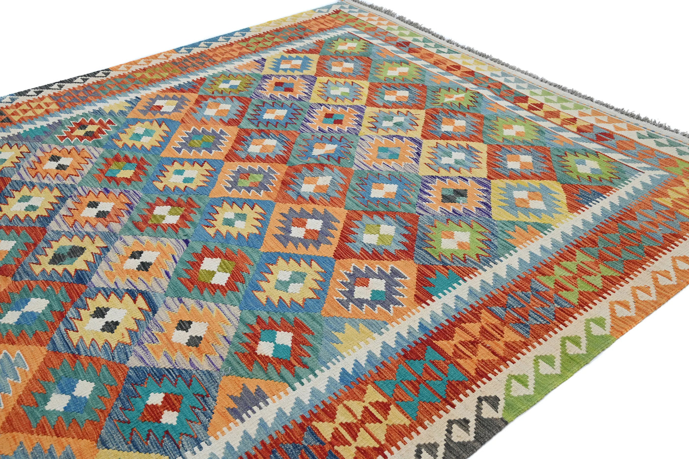 Kilim Afghan Rug – Lagoon Matrix
